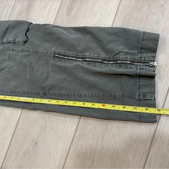 Abercrombie Fitch Baggy Cargo Pants Women S Army Green Pull-on Drawstring Zipper - Picture 9 of 9